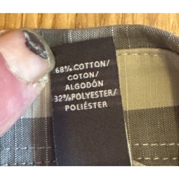 Van Heusen Shirt Short Sleeve Mens Classic Fit Plaid M 15-15 1/2" Gray & Beige - Picture 4 of 10